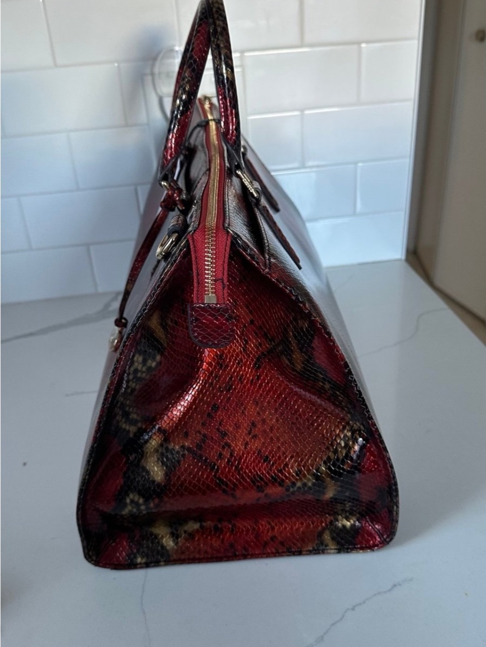 Brahmin anywhere weekender crimson rosebay genuine Leather - Picture 4 of 8